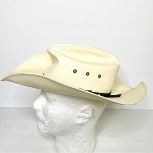 Bailey U-Roll It Guthrie 7X Shantung Straw Western Hat Size 6 1/2